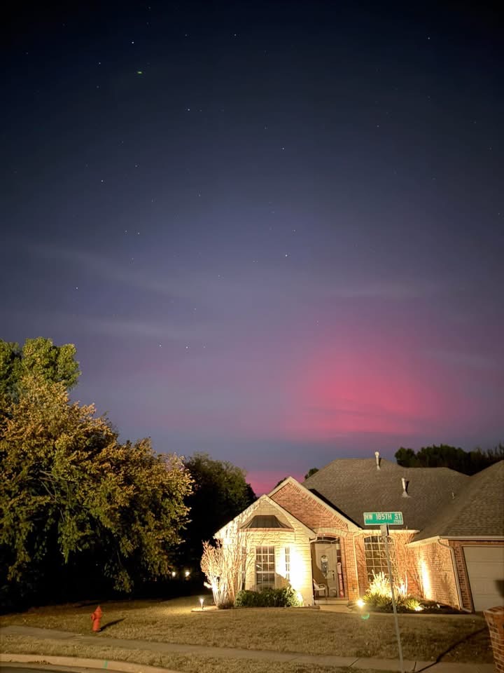 Northern Lights above homes in Auburn Meadows