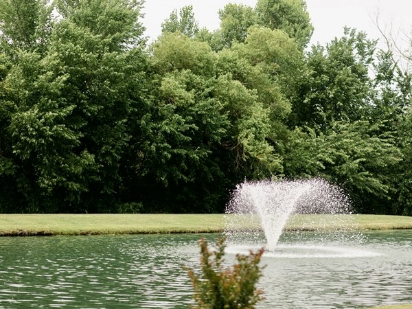 Auburn Meadows pond with fountain